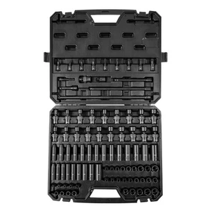 Impact Sockets Set 90pcs 6-Point 3/8in Drive Bit Ratchet Tool Kit Case - Picture 1 of 12