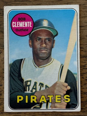Бейсбольный мяч Roberto Clemente 1969 Topps No50 Pittsburgh Pirates VG-EX БЕЗ СКЛАДОК HOF - Изображение 1 из 2