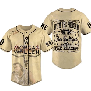 I’m The Problem Tour 2025 Baseball Jersey, Morgan Wallen Concert 2025 Jersey - Picture 1 of 2