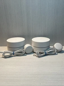 Google WiFi Mesh Router- Model GJ2CQ Set Of 2 W/Power Cord - Picture 1 of 6