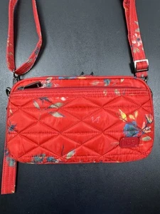 Lug Roundabout Convertible Crossbody Belt Bag Wristlet Wallet Bouquet Red - Bild 1 von 16