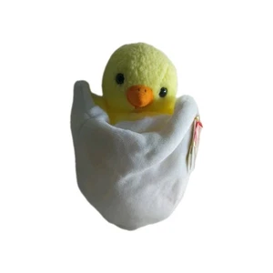 Peluche Ty Beanie Baby Eggbert il pulcino nell'uovo 1999 ritirato - Foto 1 di 9