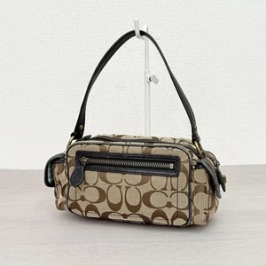 Coach Borsa a mano donna mini marsupio marrone firma logo tela USATA DAL... - Foto 1 di 12