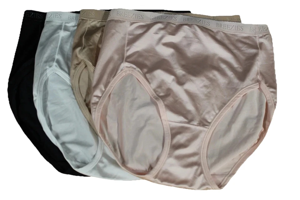 Breezies Nylon Microfiber Hi-Cut Panty 4 Pack Orchid Flower Large A287800 - Image 1 of 1