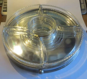 Grand plateau en verre et en argenterie – 6 éléments - - Bild 1 von 3