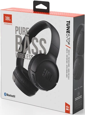 JBL Harman Tune 570BT On Ear Wireless Headphones with Pure Bass Sound Black NEW - Image 1 of 4