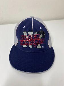 Vintage Black Yankees Negro Leagues Hat Cap Adult L/XL Blue Canvas Baseball NLBM