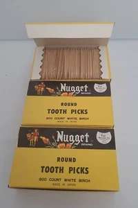 3 Schachteln Vintage Nugget Zahnstocher versiegelt - ausgewählte weiße Birke - Japan - - Bild 1 von 5