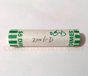 🎀 2006-D Roosevelt Dime BU Roll, Original Bank Roll - Picture 1 of 1