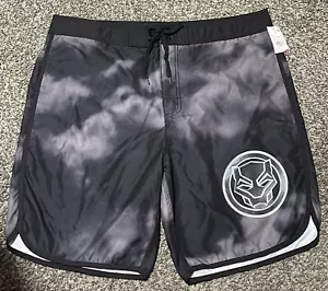 NWT Black Panther Board Shorts Men’s XL Black Gray Tie Dye Trunks - Picture 1 of 4