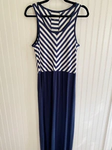 Toad & Co Damen Sarita Maxi Strick Kleid gestreift blau Gr. Medium M lang Sommer - Bild 1 von 6