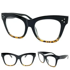 Oversize Vintage Retro Style READING Eye Glasses Readers Thick Black Frame +1.75 - Picture 1 of 6