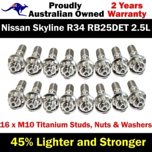 Titanium Exhaust Manifold & Turbo Stud Kit For Nissan Skyline R34 RB25DET 2.5L - Imagen 1 de 5
