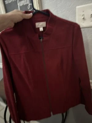 Abrigo de gamuza rojo Dress Barn Foto 1 de 3