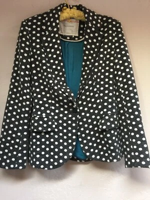 Chaqueta Blazer Cartonnier XS para Mujer Botón Único Lunares Negra Informal Forrada Foto 1 de 4