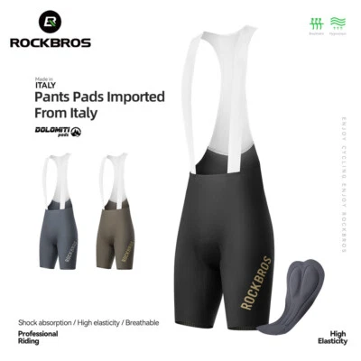 ROCKBROS Seamless Bib Shorts With 3D Padded Breathable Non-slip Cycling Clothing - Image 1 of 4
