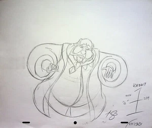 Lápiz dibujado a mano de producción de princesas encantadas firmado por el rey Hubert de Disney - Imagen 1 de 2