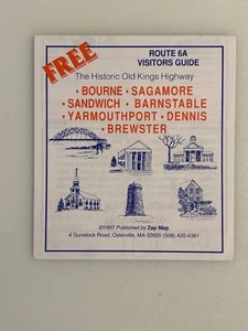 1997 Zap Map Old Kings Highway Route 6A Visitors Guide Cape Cod Folded Map - Picture 1 of 4