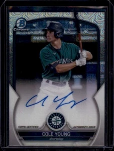 2023 Bowman Chrome Mega Box Autographs #BMACY Cole Young Mariners - Picture 1 of 2