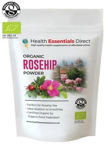 Organic Rosehip Powder (EU Grown, Vitamin C, Immunity, Ideal for Rosehip Tea) - Picture 1 of 7