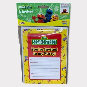 Sesame Street Party Invites 6 Pack - Official Licensed 2006 - Brand New & Sealed - Picture 1 of 3