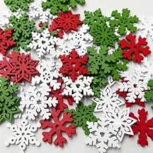 50pcs Mixed DIY Christmas Decor Wooden Buttons Sewing Button Scrapbooking Craft - Picture 1 of 12