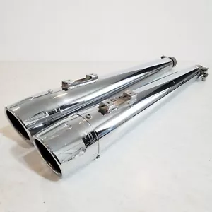 Freedom Performance Chrome Megaphone Mufflers For Harley 1995-2008 Touring Model - Picture 1 of 16