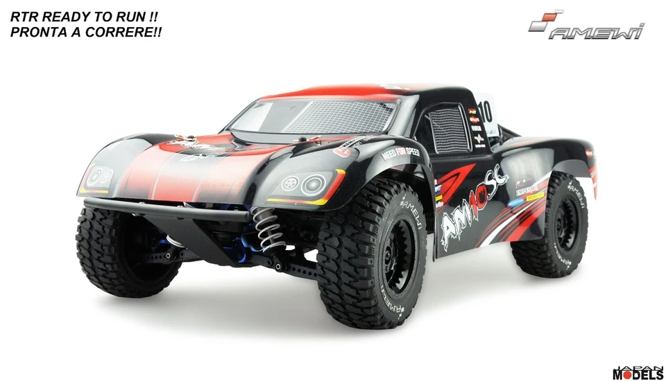Amewi AM10SC V3 SHORTCOURSE Rosso/Nero Brushless 4wd Lipo 4000mha RTR 1/10 Rc - Immagine 1 di 4
