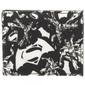 BILLETERA DOBLE BATMAN V SUPERMAN ESTAMPADA EN AZULEJOS EN BLANCO Y NEGRO (OFICIAL) - Imagen 1 de 1