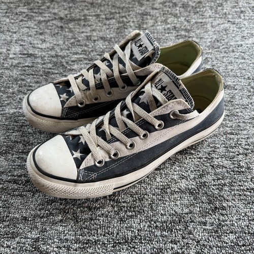 Scarpe da ginnastica Converse donna taglia UK 7 blu bianco stelle righe tela all star