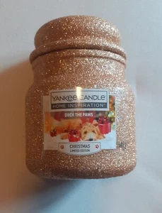 Yankee Candle Glitter Medium Jar 340g Deck The Paws Gold Glitter - Picture 1 of 3