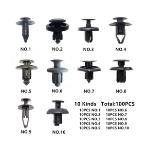 100pcs Car Bumper Fender Trunk Screw Rivets Sets For Auto Plastic Fastener Clip - Picture 1 of 12