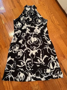 American Living Damen schwarz/weiß Neckholder Kleid mit Plissee Ausschnitt, Größe 12-#184 - Bild 1 von 2