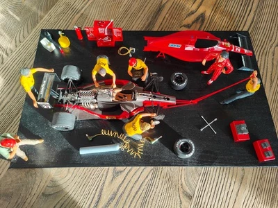 Diorama Stand Pitcrew F1 Ferrari 640 F1-89 Nigel Mansell 1989 Tamiya 1/20 - Immagine 1 di 4