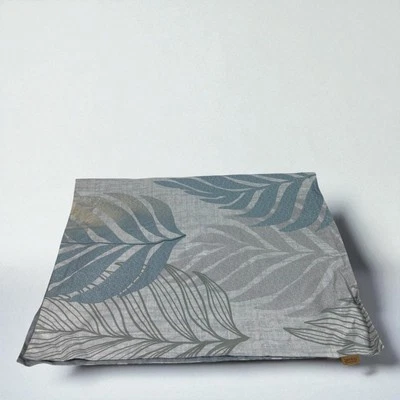 SAPHREAS Luxury Living Pillow Shams Set Oversized King Blue Gray Leaf Print - Image 1 of 4