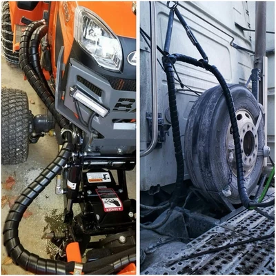 Spiral Wrap Hose Cable Protector Safe Pre Cut 1.25" OD X 20 Pre-Cut Lengths Wear - Image 1 of 4