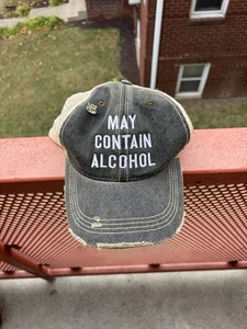 Sombrero de camionero vintage años 90 puede contener alcohol ajustable descolorido - Imagen 1 de 3