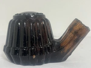ENCRIER SIPHOIDE MARRON  TEAKETTLE BROWN INKWELL 19 TH - Picture 1 of 14