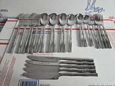 Juego de cubiertos Hampton Silversmiths BAMBOO acero inoxidable 24 piezas SELECCIÓN MIXTA Foto 1 de 4