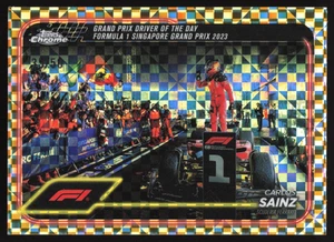 Carlos Sainz 35/50 GOLD CHECKER FLAG - 173 - 2024 Topps Chrome F1 - Picture 1 of 3