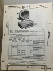 PF 1956 PONTIAC AUTOMOBILE RADIO Model 988569 Repair Data Manual READ - Picture 1 of 5