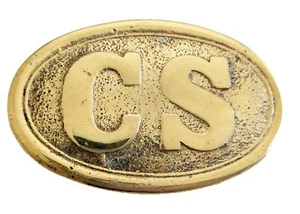 Confederate CS Lettered Cross Belt Buckle 8x5cms Gettysburg Shiloh Antietam NEW - Picture 1 of 2
