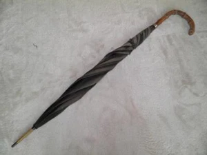 Gentleman's Black Umbrella With Whangee Bamboo Handle - Picture 1 of 5