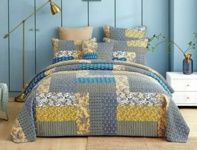 DaDa Bedding Honey Cove Cottage Floral Paisley Cotton Patchwork Bedspread Set - Image 1 of 4
