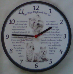 West Highland Terriers Wall Clock - Imagen 1 de 1
