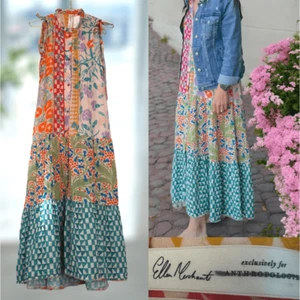 Abito Anthropologie Ellen Merchant con cravatta a spalla e buttondown taglia XXS - Foto 1 di 16