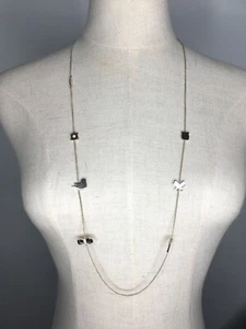 COLLAR DE CADENA DE CUERDA DE COLECCIÓN CHLOÉ CON LOGOTIPO DE MARIPOSA CINTA DE DIAMANTES DE IMITACIÓN - Imagen 1 de 12