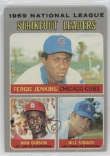 1970 Topps League Leaders Fergie Jenkins Bob Gibson Bill Singer #71 HOF