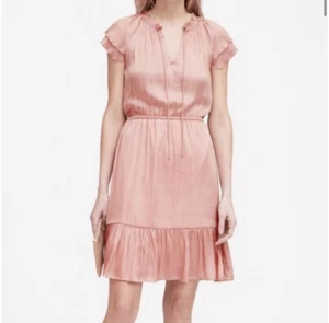 Banana Republic Banana Republic Rouge weiches Satin Rüschen Kleid Größe 4 - Bild 1 von 14