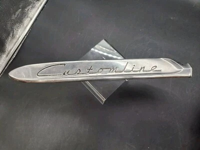 1953 Ford Crestline герб линия переднее крыло из нержавеющей стали отделка копье 53 оригинальный винтажный  - Изображение 1 из 4